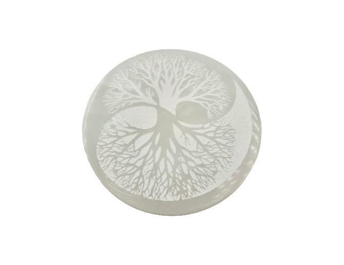Placa selenita arbol de la vida blanco