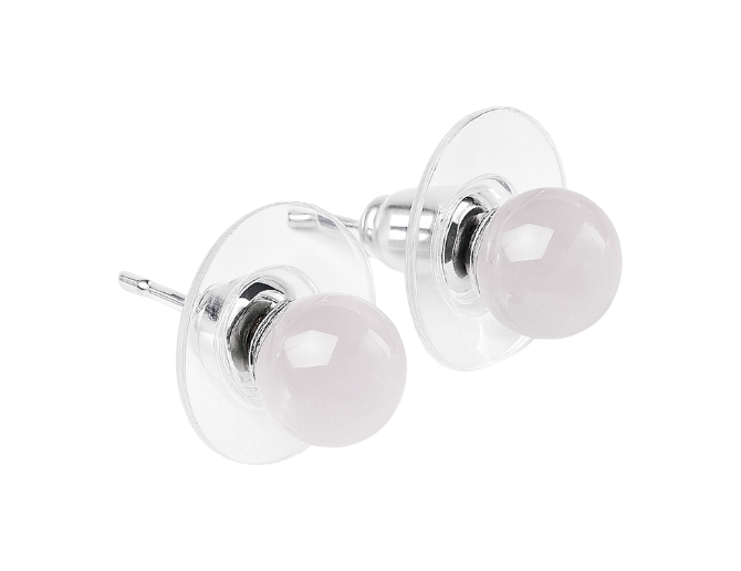 Pendientes de cuarzo rosa