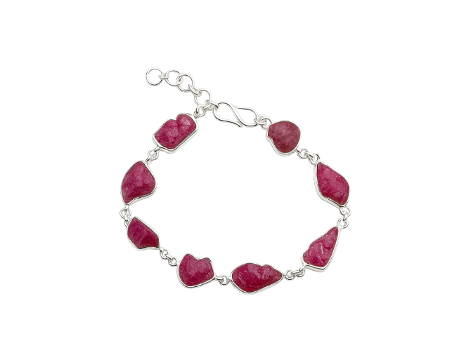 Pulsera rubi plata