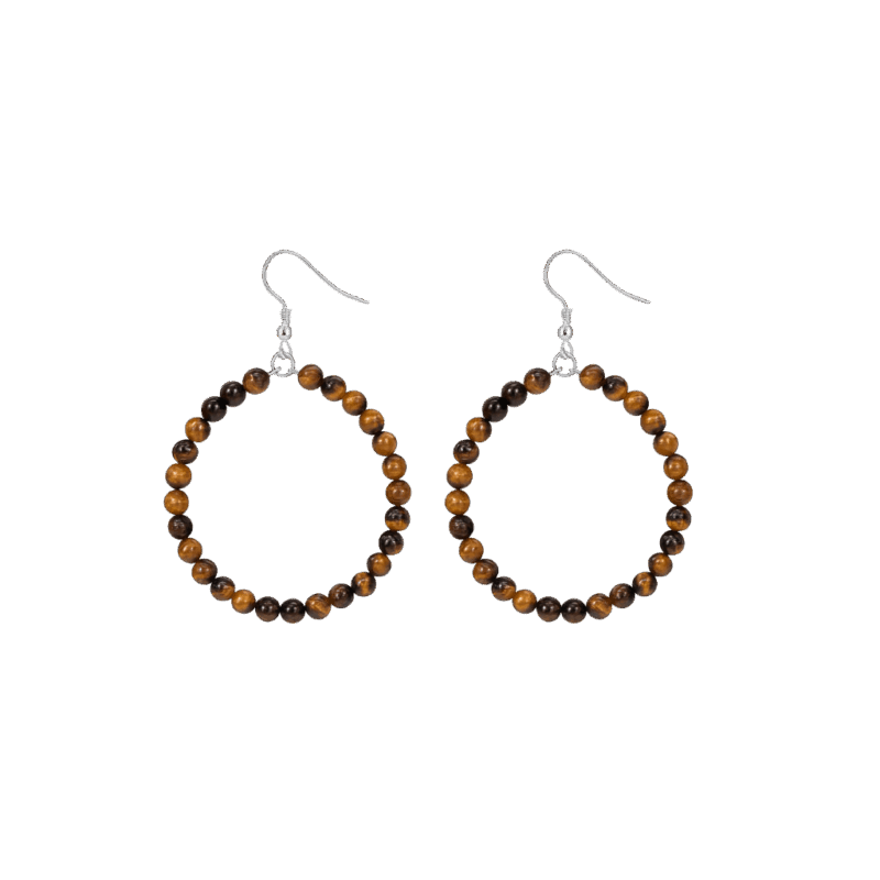 Pendientes aro ojo de tigre