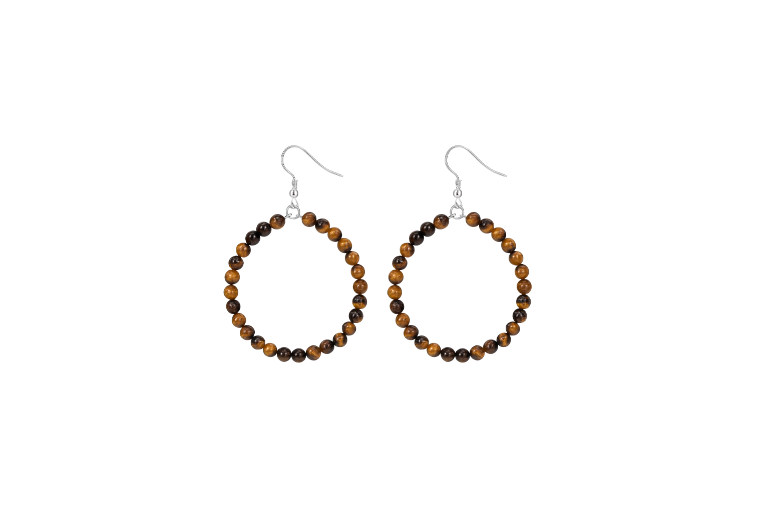 Pendientes aro ojo de tigre