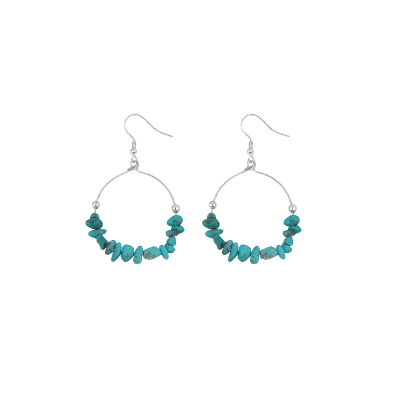 Pendientes aro turquesa chip