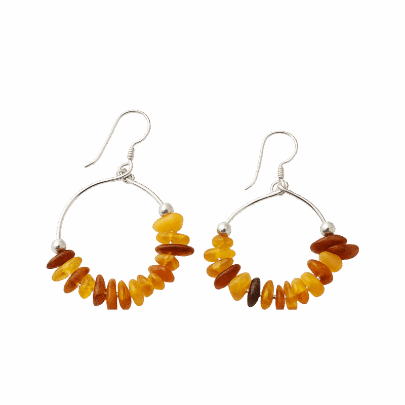 Pendientes aro ámbar