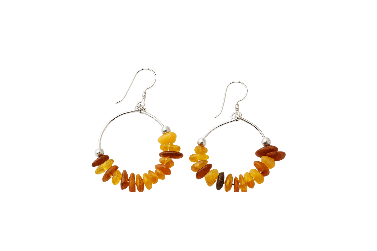 Pendientes aro ámbar