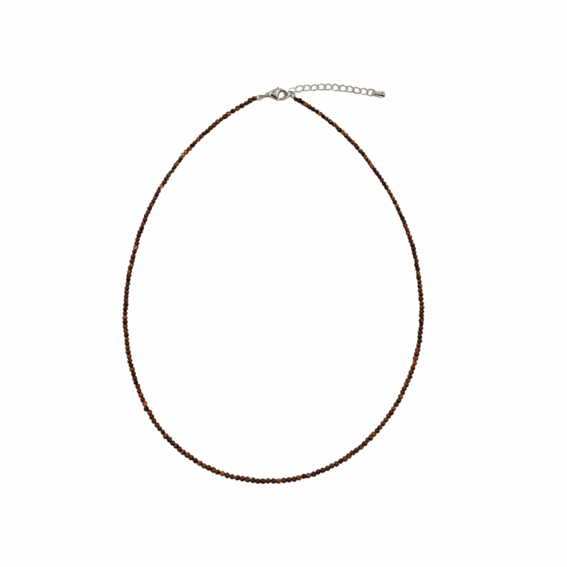 Gargantilla ojo de tigre facetada