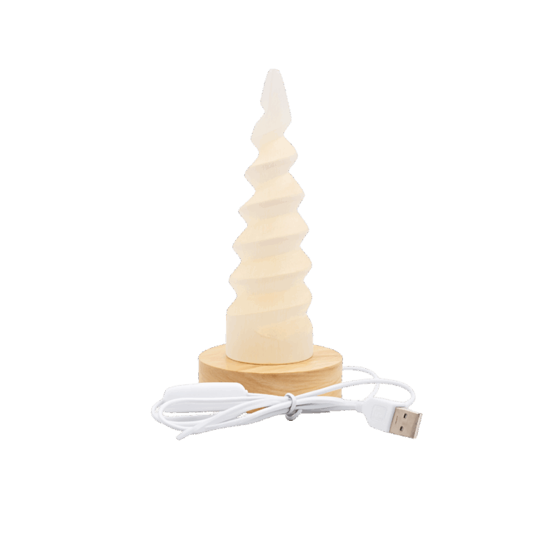 Lámpara selenita espiral