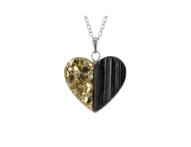 Corazón de pirita y turmalina (protección y economía)