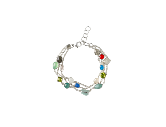 Pulsera multi mineral (plata 925)