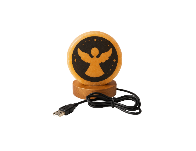 Lámpara pequeña de sal ángel