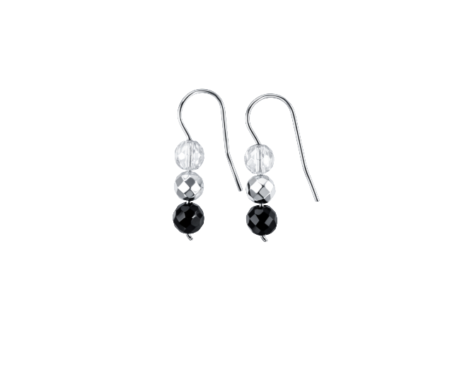 Pendientes turmalina/cuarzo/hematite (plata 925)