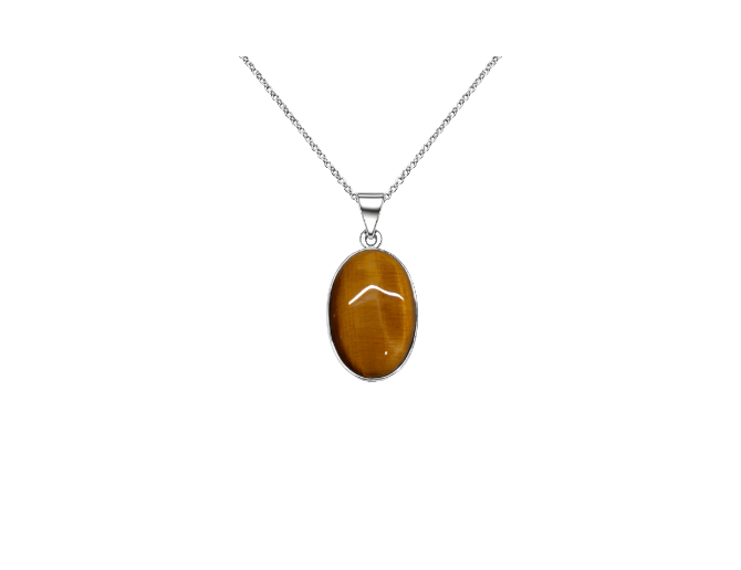 Colgante ojo de tigre (+AAA plata 925)