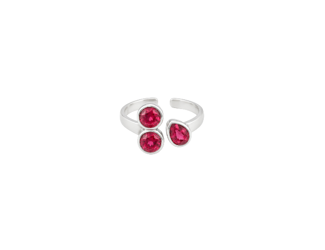 Anillo triple rubí (plata 925)