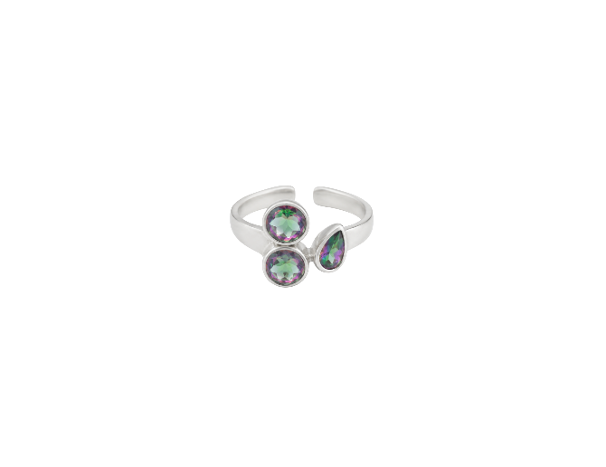 Anillo triple topacio místico (plata 925)