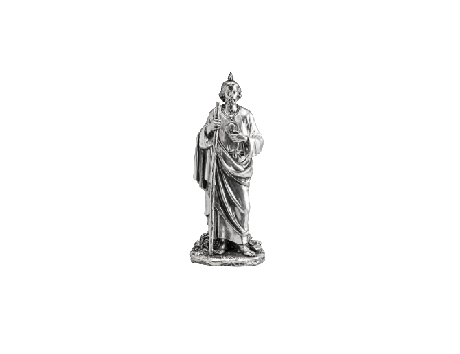 San Judas Tadeo color plata (21cm)