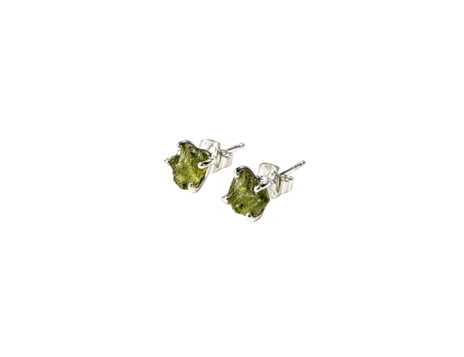 Pendientes Moldavita (plata 925)