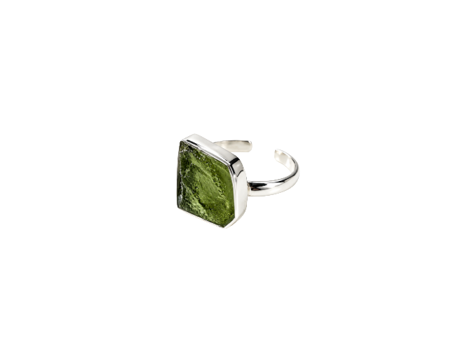 Anillo Moldavita (plata 925)